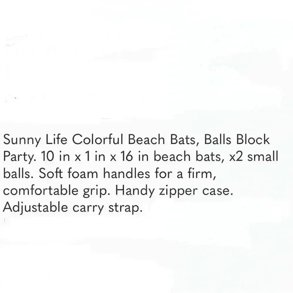 🌈 6/$60, 2 Sunny Life Beach Bats New With Case And 2 Balls, Multicolor - Picture 5 of 5
